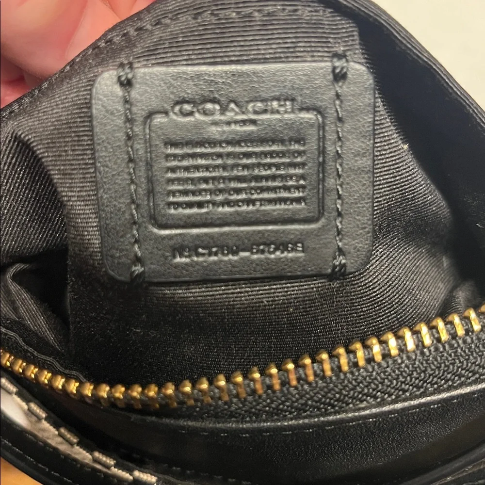 Coach Kitt Black Tan Crossbody Bag Purse jacquard
